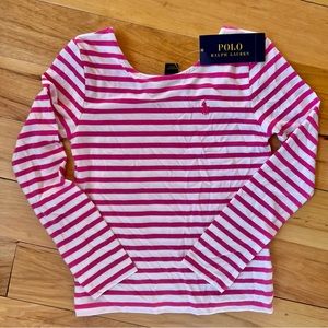 NWT Polo Ralph Lauren 6 pink striped shirt